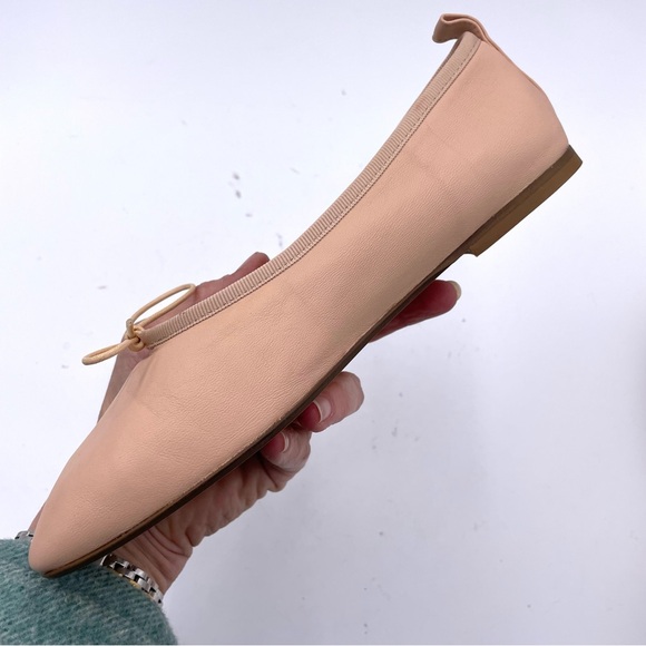 NEW Everlane Pink Italian Leather The Day Tie Ballet Flat in Size 6 - Picture 7 of 15